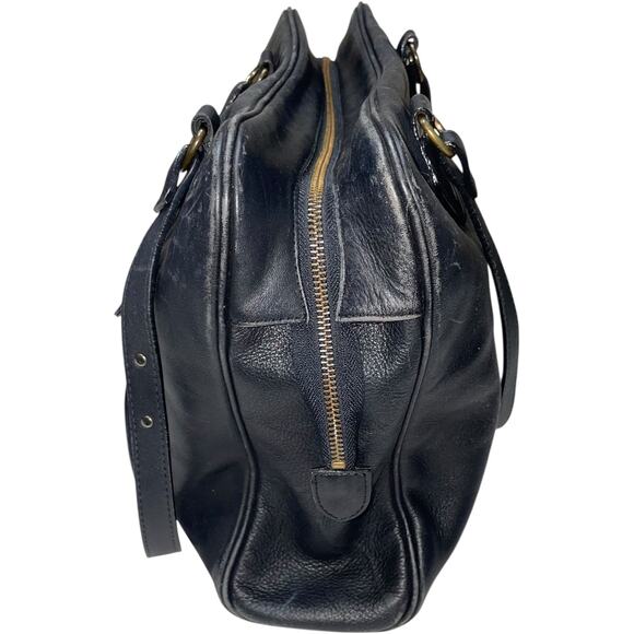 J Press Black Leather Briefcase Document Laptop Satchel Shoulder Bag - Picture 6 of 9